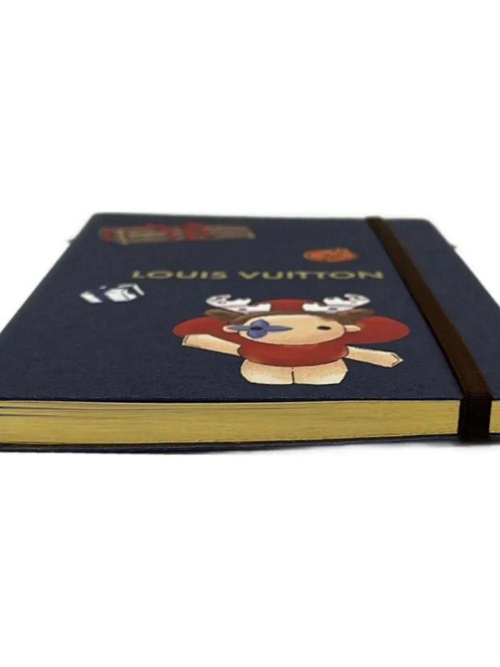LOUIS VUITTON Notebook MM Jane & Sticker G11463 Navy Beige Multi Vivienne
